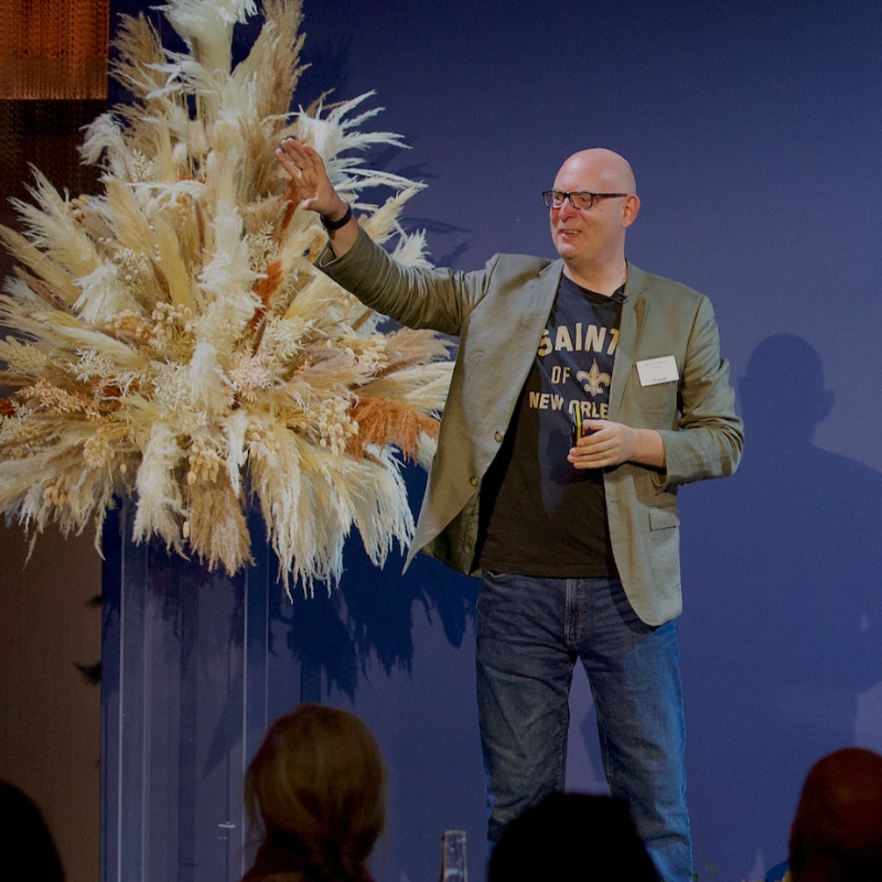 Kevin Chesters giving a business presentation